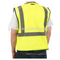 ANSI / ISEA Class 2 Safety 100% Polyester Mesh Vest High Visibility Reflective Workwear With Pockets Yellow